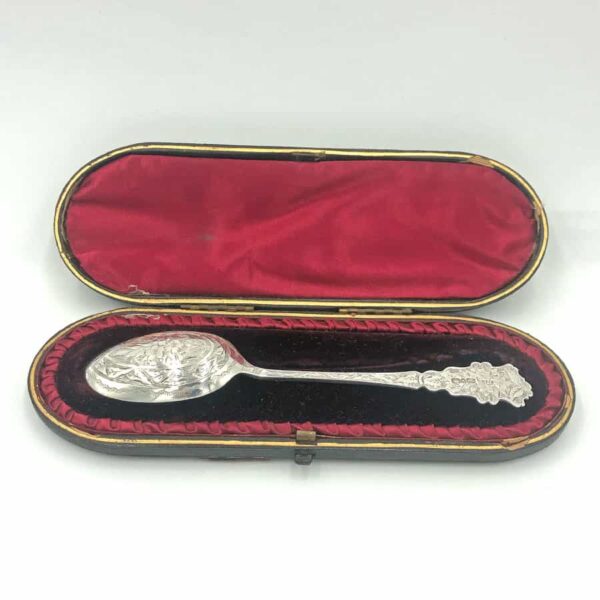 Hallmarked Silver Chased Spoon Birmingham 1891