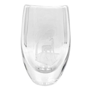Orrefors Crystal Vase Etched Deer and Tree