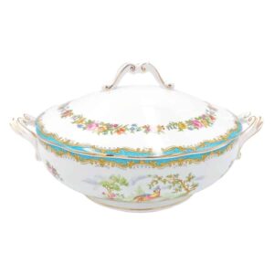 Royal Albert Chelsea Bird Pattern Turquoise Vegetable Bowl and Cover