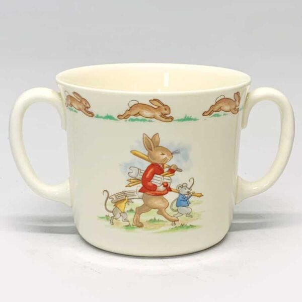 Royal Doulton Bunnykins Double Handled Mug Wheel Barrow Race