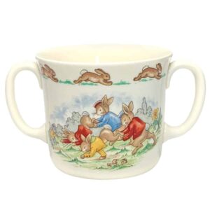 Royal Doulton Bunnykins Double Handled Mug Wheel Barrow Race