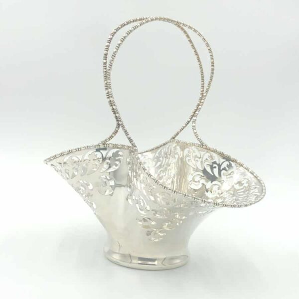 Hallmarked Silver Basket With Pierced Detail Sheffield 1905