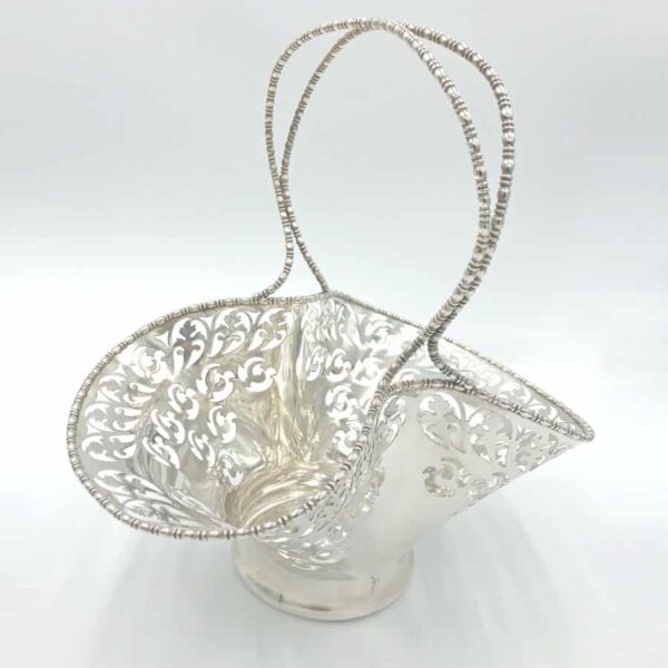 Hallmarked Silver Basket With Pierced Detail Sheffield 1905