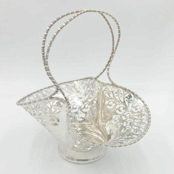 Hallmarked Silver Basket With Pierced Detail Sheffield 1905