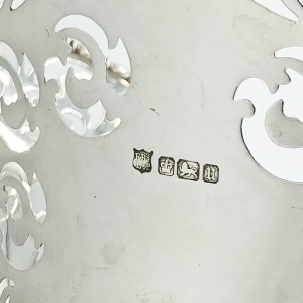 Hallmarked Silver Basket With Pierced Detail Sheffield 1905