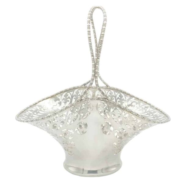 Hallmarked Silver Basket With Pierced Detail Sheffield 1905