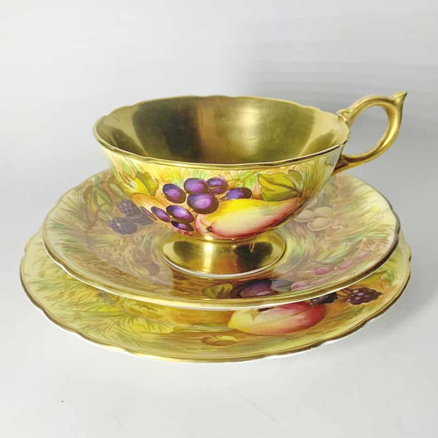 Aynsley Orchard Gold D Jones Tea Trio - Clyde on 4th Antiques