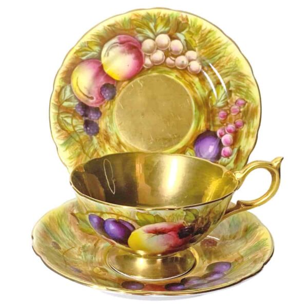 Aynsley Orchard Gold N Brunt Tea Trio