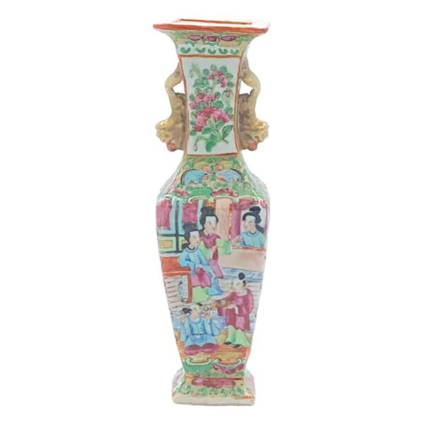 Chinese Export  Famille Rose  Four Panel Vase C1875