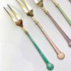 David Anderson Set Of Six Silver And Enamel Cake Forks