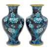 Pair-Chinese-cloisonné-vases-apple-blossom Pair Chinese Cloisonné Vases Apple Blossoms