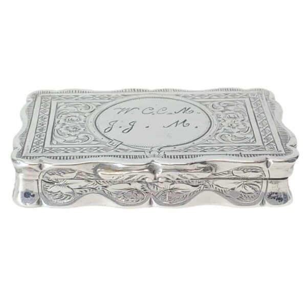 Victorian-hallmarked-silver-snuff-box-Birmingham-1899-George-unite Victorian Hallmarked Silver Snuff Box Birmingham 1899 George Unite