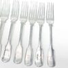 Antique Silver Victorian Fiddle and Thread Service Entree Forks 1865
