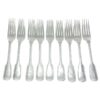 Antique Silver Victorian Fiddle and Thread Service Entree Forks 1865