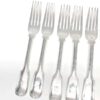 Antique Silver Victorian Fiddle and Thread Service Entree Forks 1865