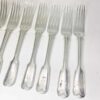 Antique Silver Victorian Fiddle and Thread Service Main Forks 1865