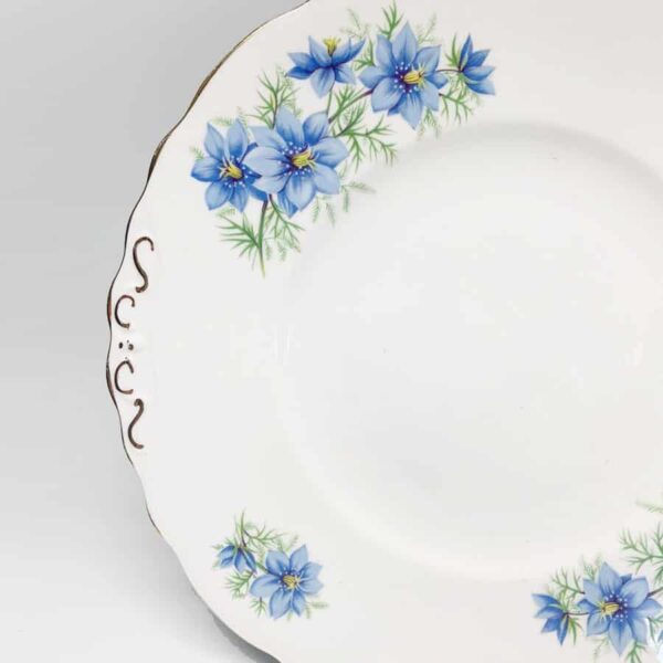 Colclough Blue Flower 8788 Cake Plate C1955