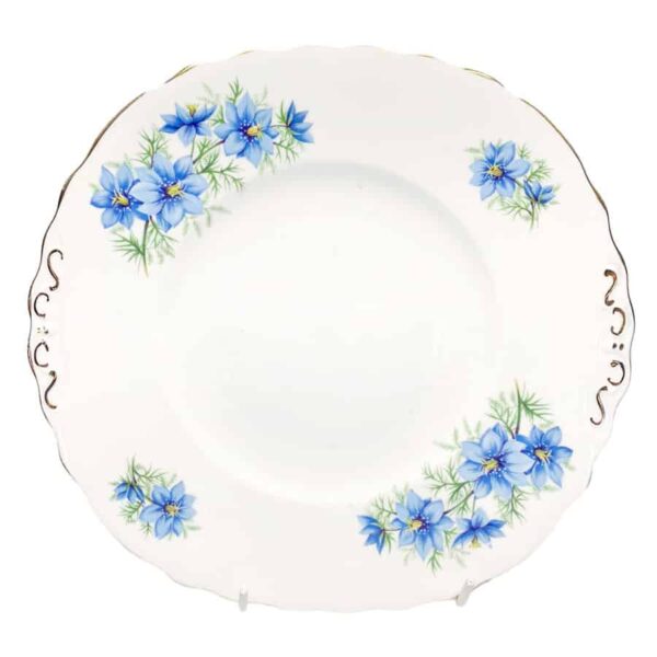 Colclough Blue Flower 8788 Cake Plate C1955