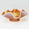 Dugan Diamond Peach Opal Six Petals Carnival Glass Bowl C1920