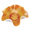 Dugan Diamond Peach Opal Six Petals Carnival Glass Bowl C1920