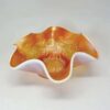 Dugan Diamond Peach Opal Six Petals Carnival Glass Bowl C1920