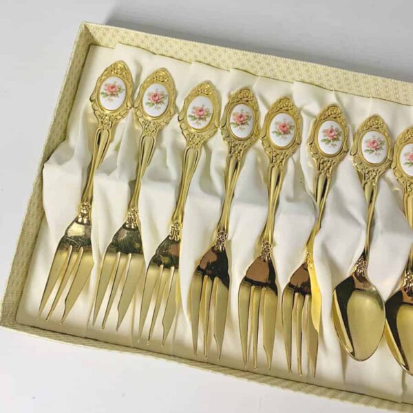 Eetrite-24ct-gold-plated-royal-albert-moss-rose-12-piece-set-4 Eetrite 24ct Gold Plated Royal Albert Moss Rose 12 Piece Set