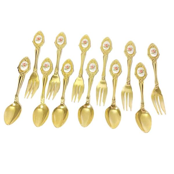 Eetrite-24ct-gold-plated-royal-albert-moss-rose-12-piece-set Eetrite 24ct Gold Plated Royal Albert Moss Rose 12 Piece Set