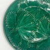 Green Majolica Grape Leaf Plate 19th
