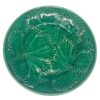 Green Majolica Grape Leaf Plate 19th
