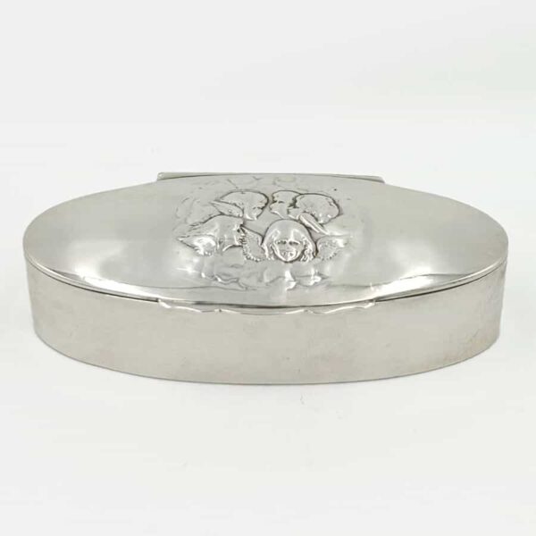 Hallmarked Silver Reynolds Angels Trinket Box Birmingham 1904