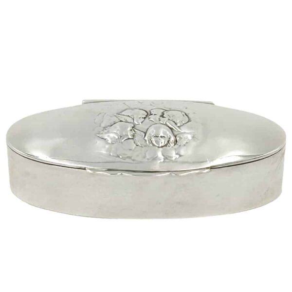 Hallmarked Silver Reynolds Angels Trinket Box Birmingham 1904