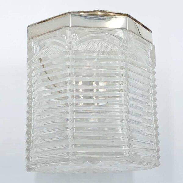 Hallmarked Silver And Cut Glass Biscuit Barrel Birmingham 1902