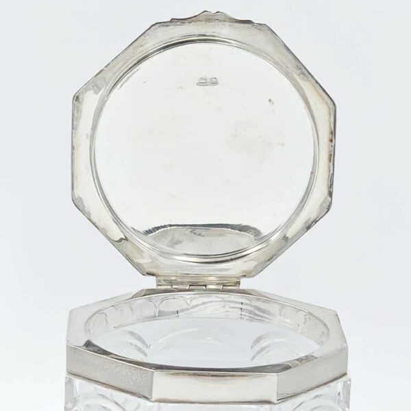 Hallmarked Silver And Cut Glass Biscuit Barrel Birmingham 1902