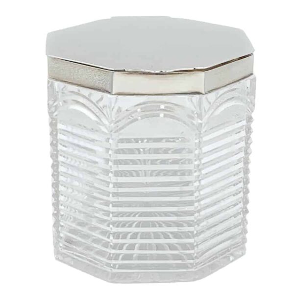 Hallmarked Silver And Cut Glass Biscuit Barrel Birmingham 1902