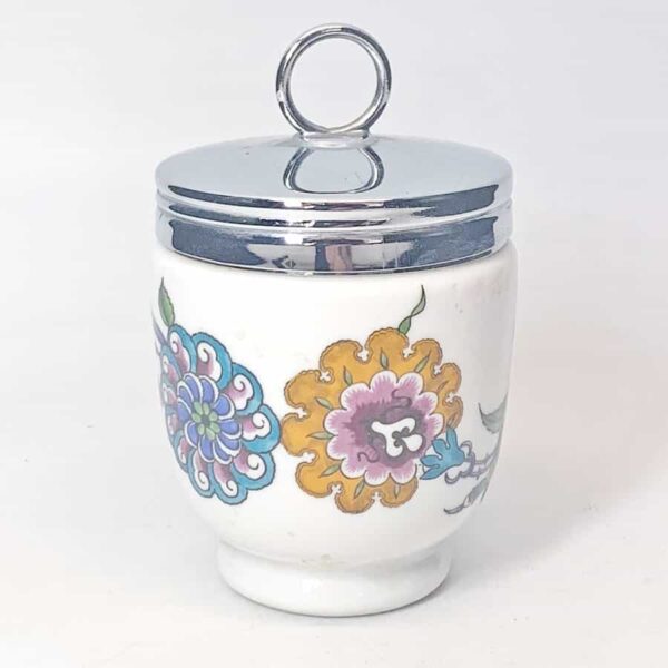 Royal Worcester Egg Coddler Orange Blue Floral