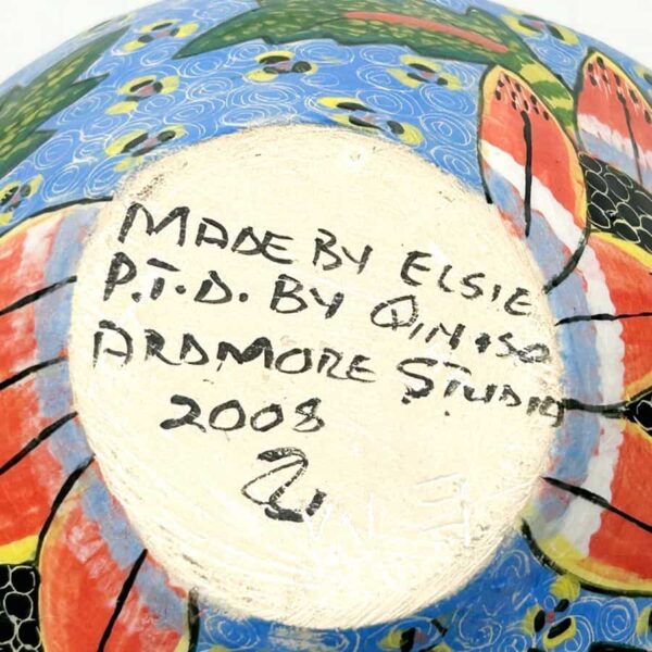 Ardmore Hand Painted Zebra Bowl 2008 Elsie