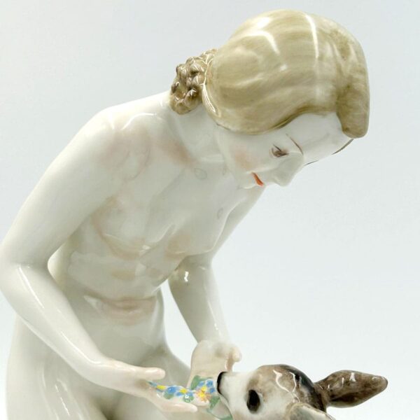 Art Deco Lorenz Carl Werner Hutschenreuter Good Friends Girl With Fawn