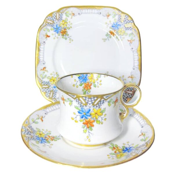 Royal-Albert-crown-china-floral-tea-trio-c1920 Royal Albert Crown China Floral Tea Trio C1920