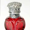 Victorian Ruby Glass Silver Mounted Perfume Bottle