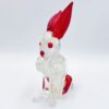 Murano Glass Rabbit Silvered With Red Detail C1960