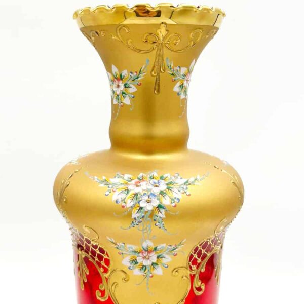 Murano Red And Gold Years Large Vase