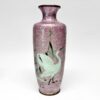 Pair Japanese Egret And Fauna Cloisonne Vases Meiji