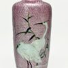 Pair Japanese Egret And Fauna Cloisonne Vases Meiji