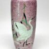 Pair Japanese Egret And Fauna Cloisonne Vases Meiji