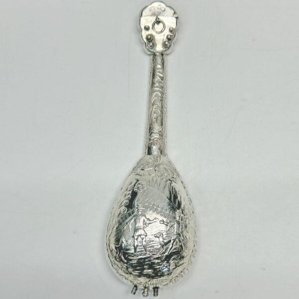 Rare Hallmarked Silver Mandolin Perfume Bottle 1888-95