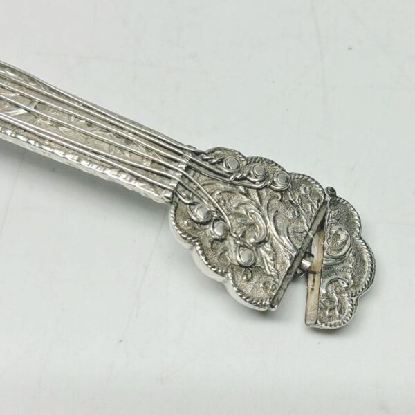 Rare Hallmarked Silver Mandolin Perfume Bottle 1888-95
