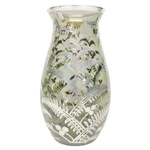 Sterling Silver Overlay Glass Vase 925
