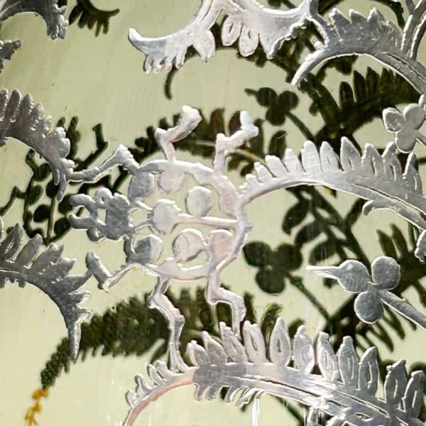 Sterling Silver Overlay Glass Vase 925