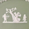 Wedgwood Green Jasper Ware Oval Plaque Angel and Cupid