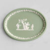 Wedgwood Green Jasper Ware Oval Plaque Angel and Cupid